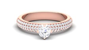 IGI Certified Natural Diamond Women's Ring 14K/18K Fine Rose Gold