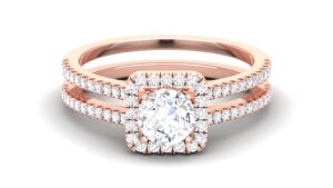 IGI Certified Natural Diamond Women's Ring 14K/18K Fine Rose Gold