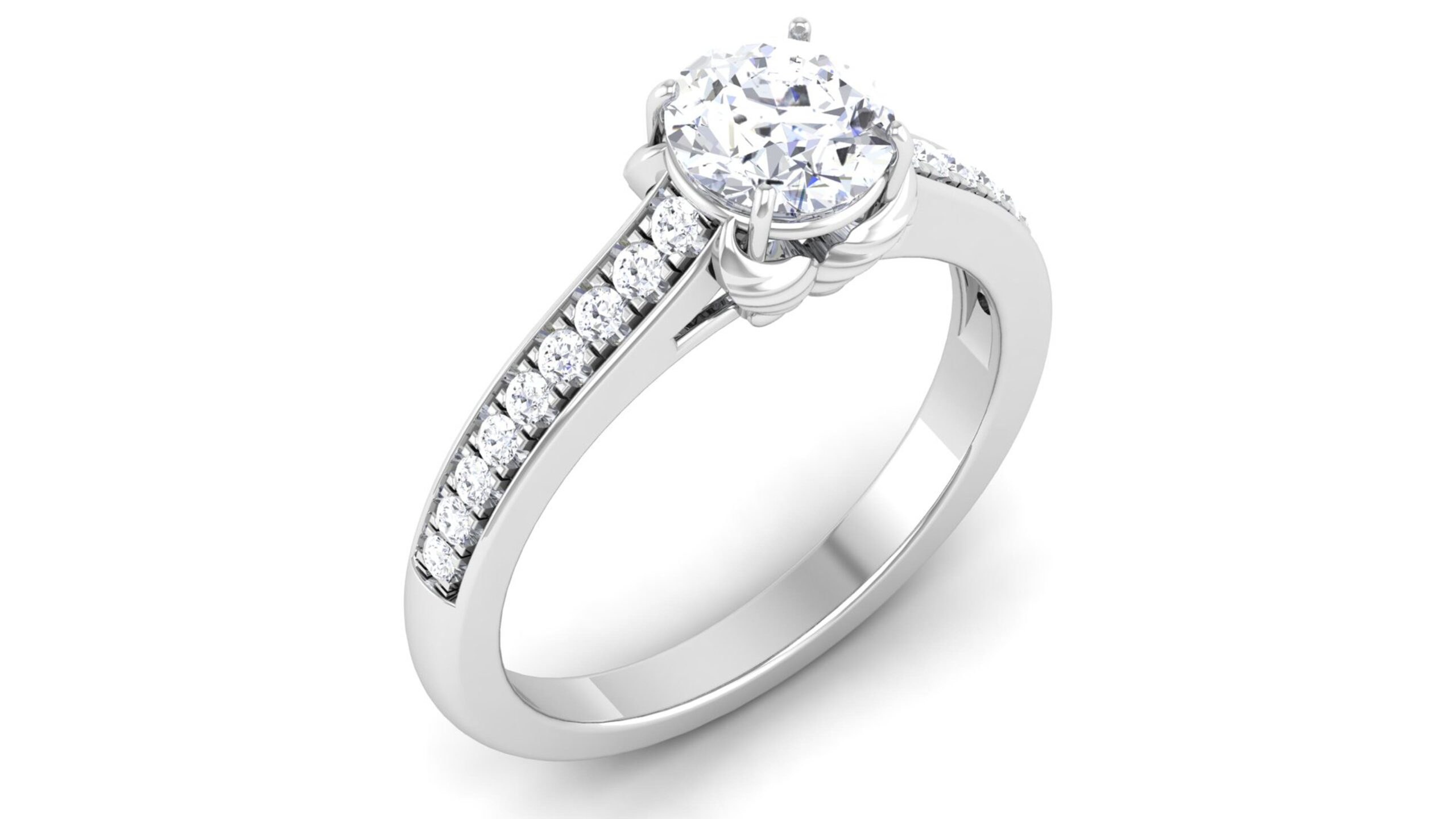 IGI Certified Natural Diamond Women's Ring 14K/18K Fine White Gold