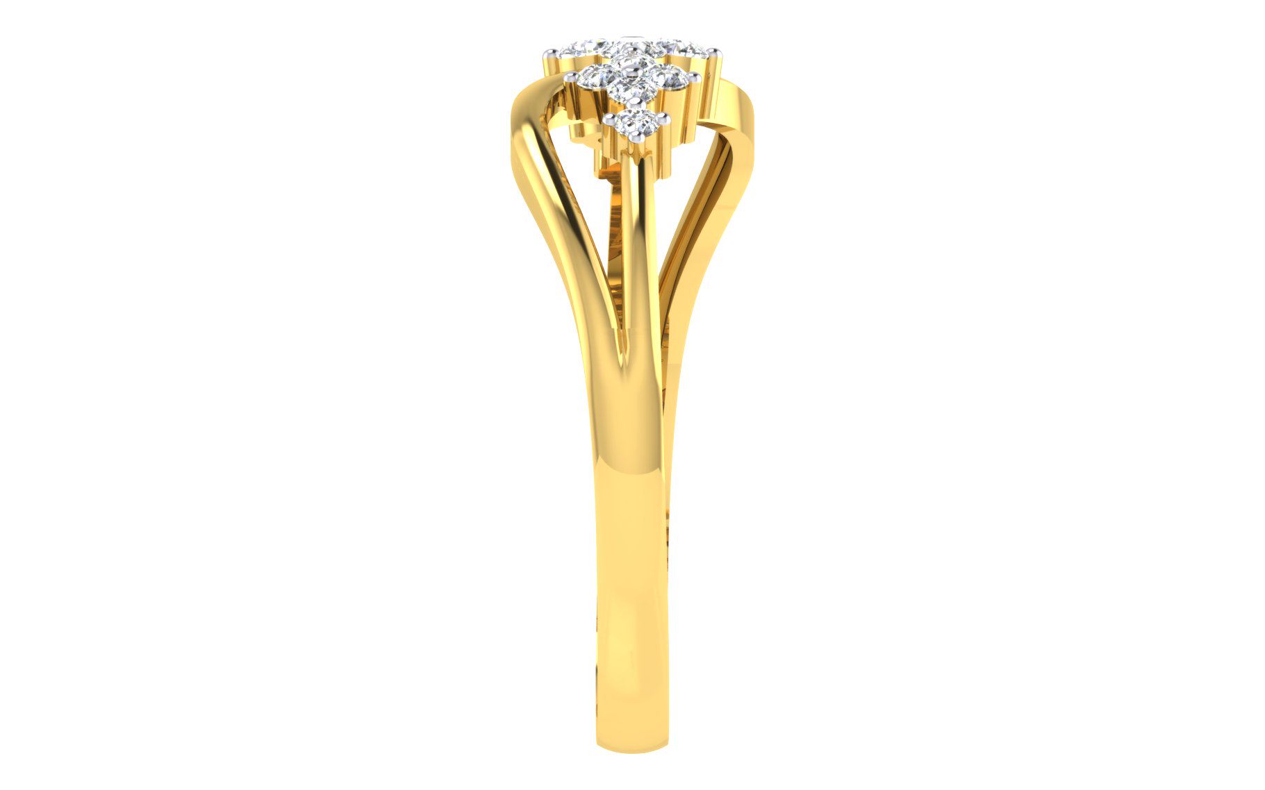 Solid 22K/18K/14K Fine Gold Certified Stamped Attractive CZ Design Women's Ring