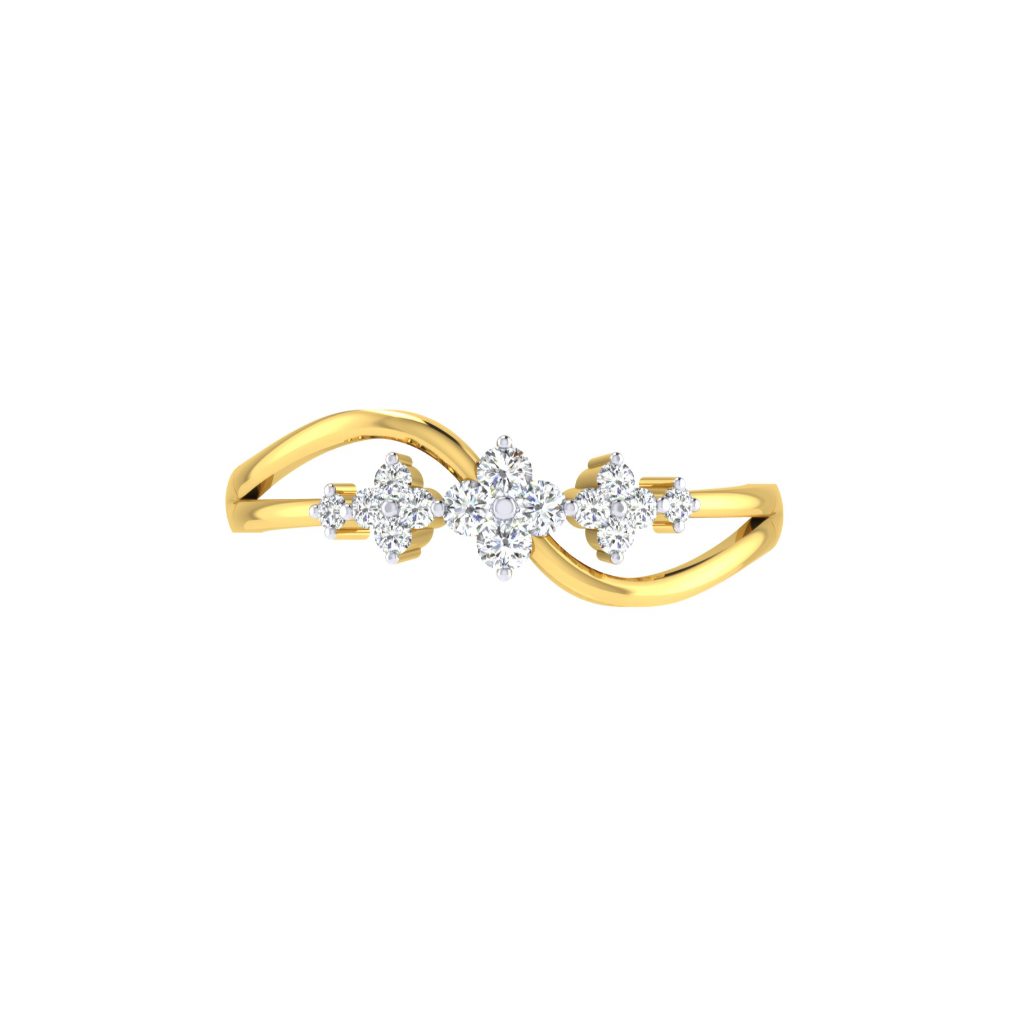 Solid 22K/18K/14K Fine Gold Certified Stamped Attractive CZ Design Women's Ring