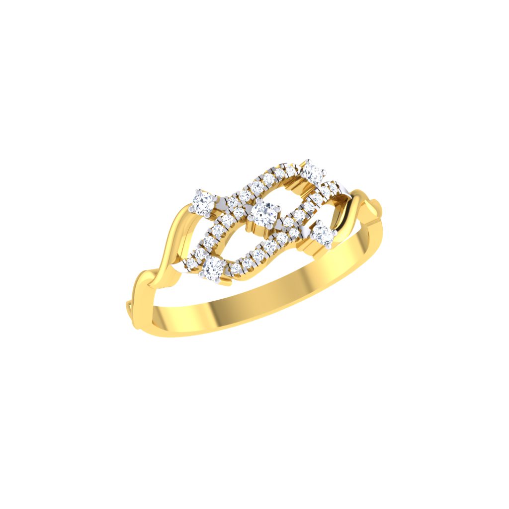 Solid 22K/18K/14K Fine Gold Certified Stamped Studded CZ Design Women's Ring