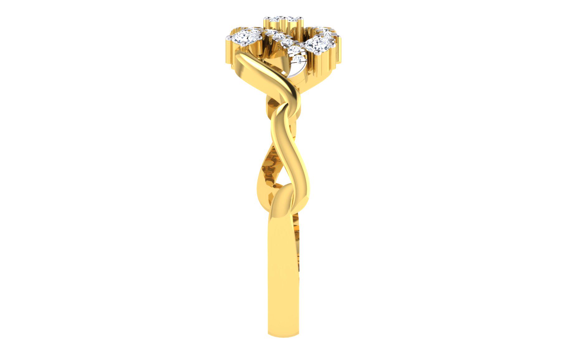 Solid 22K/18K/14K Fine Gold Certified Stamped Studded CZ Design Women's Ring