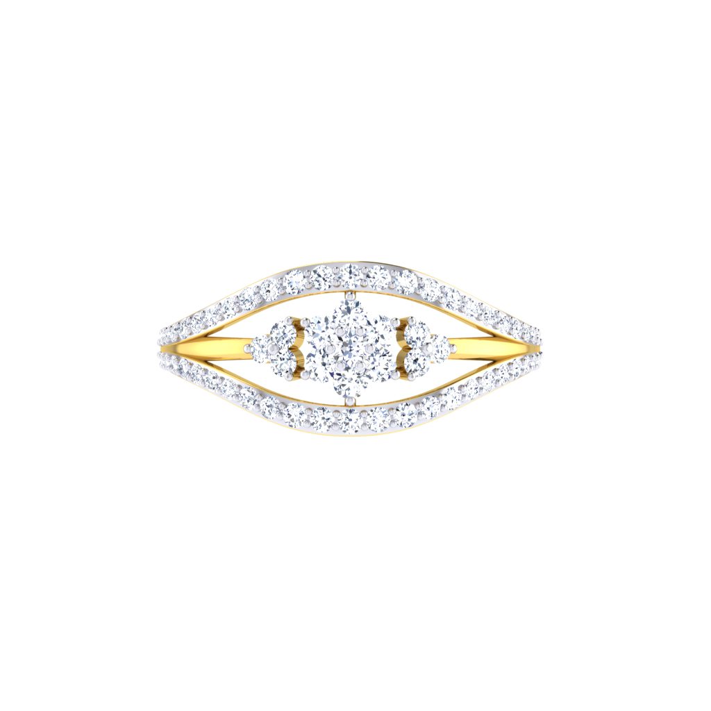 IGI Certified Natural Diamond Women's Ring 14K/18K Fine White and Yellow Gold