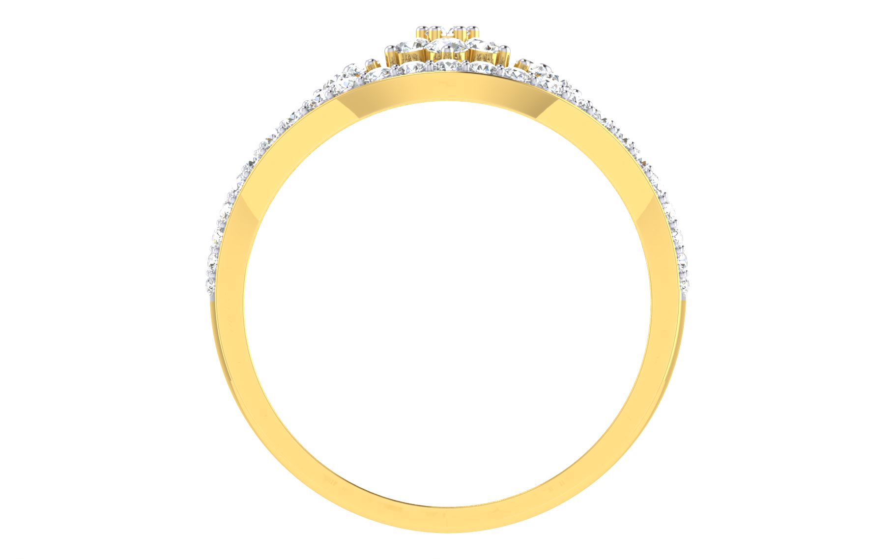 IGI Certified Natural Diamond Women's Ring 14K/18K Fine White and Yellow Gold