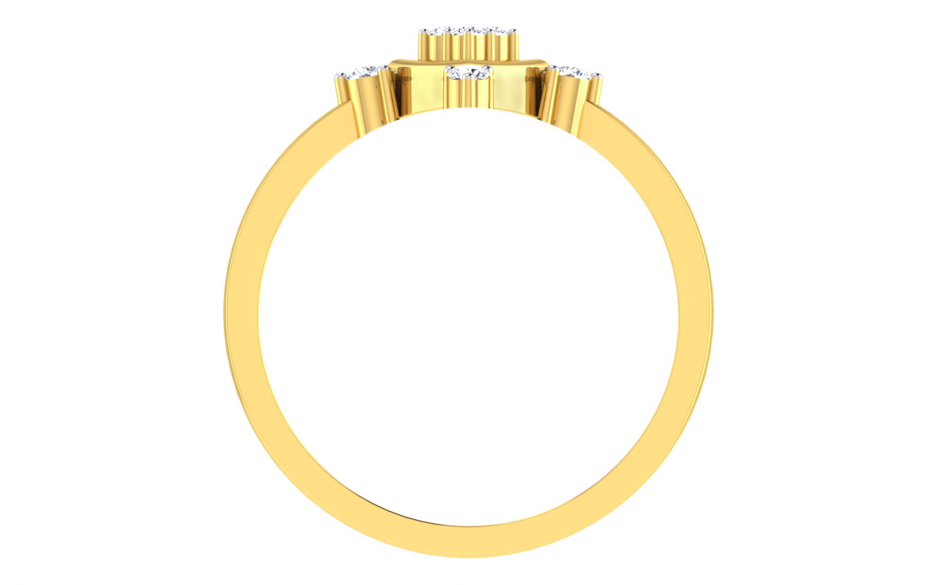 Solid 22K/18K/14K Fine Gold Certified Stamped Classy CZ Design Women's Ring