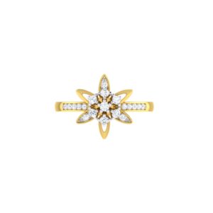IGI Certified Natural Diamond Women's Ring 14K/18K Fine White and Yellow Gold