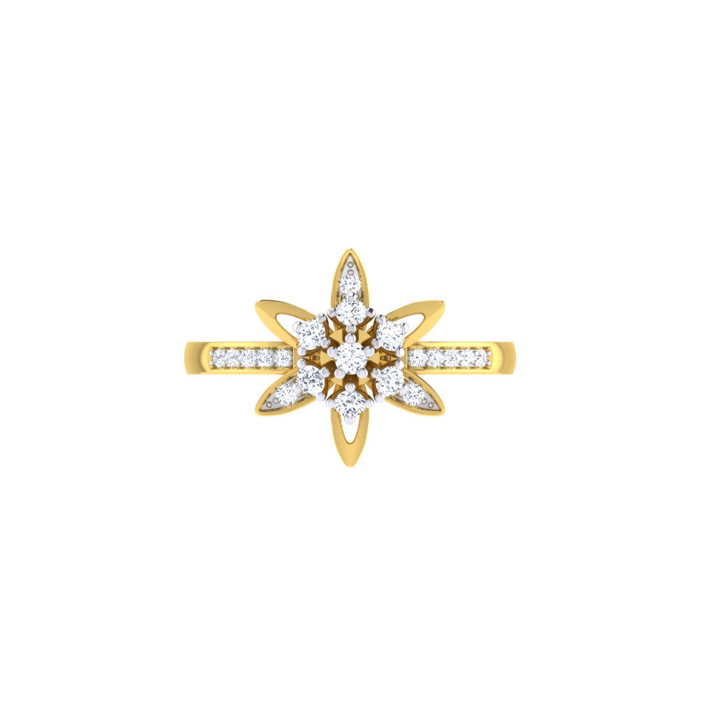 IGI Certified Natural Diamond Women's Ring 14K/18K Fine White and Yellow Gold