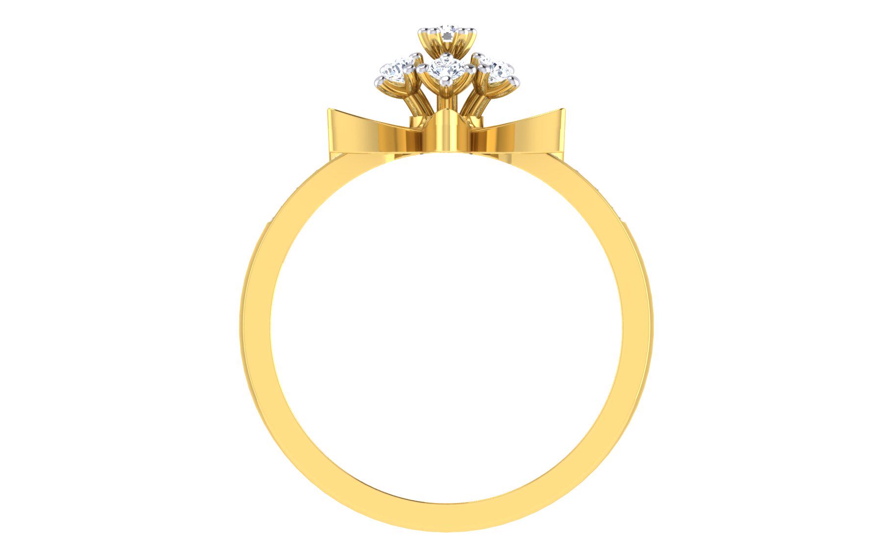 IGI Certified Natural Diamond Women's Ring 14K/18K Fine White and Yellow Gold