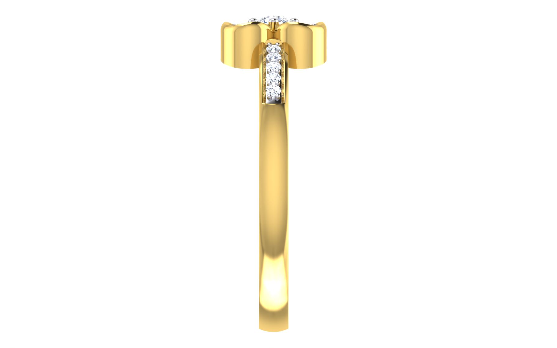 Solid 22K/18K/14K Fine Gold Certified Stamped Bold CZ Design Women's Ring