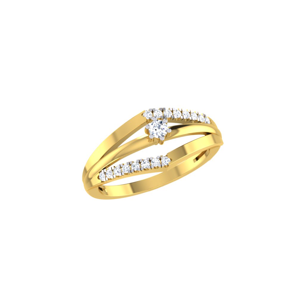 IGI Certified Natural Diamond Women's Ring 14K/18K Fine White and Yellow Gold