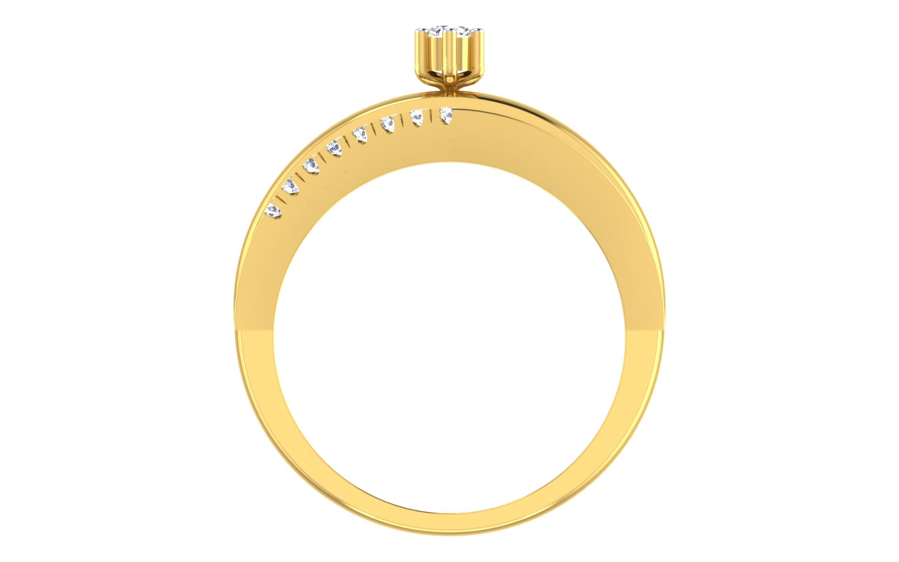 IGI Certified Natural Diamond Women's Ring 14K/18K Fine White and Yellow Gold