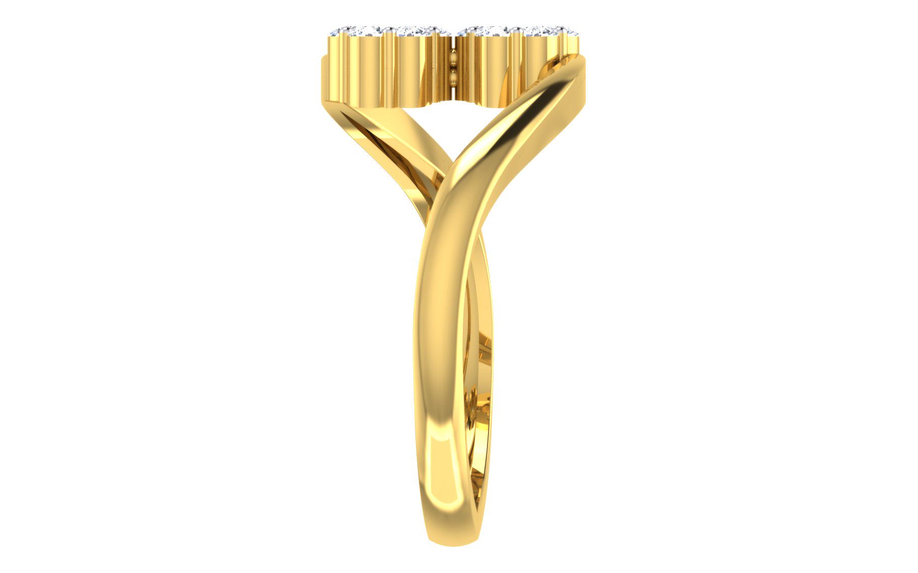 Solid 22K/18K/14K Fine Gold Certified Stamped Studded CZ Design Women's Ring