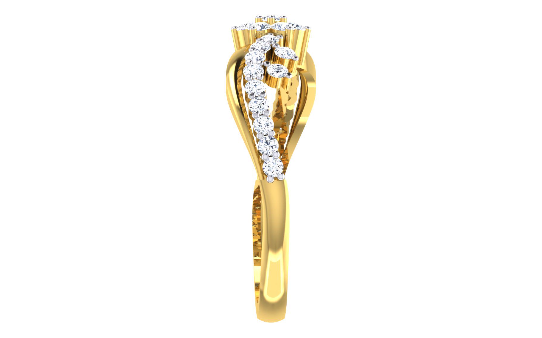 Solid 22K/18K/14K Fine Gold Certified Stamped Adorable CZ Design Women's Ring