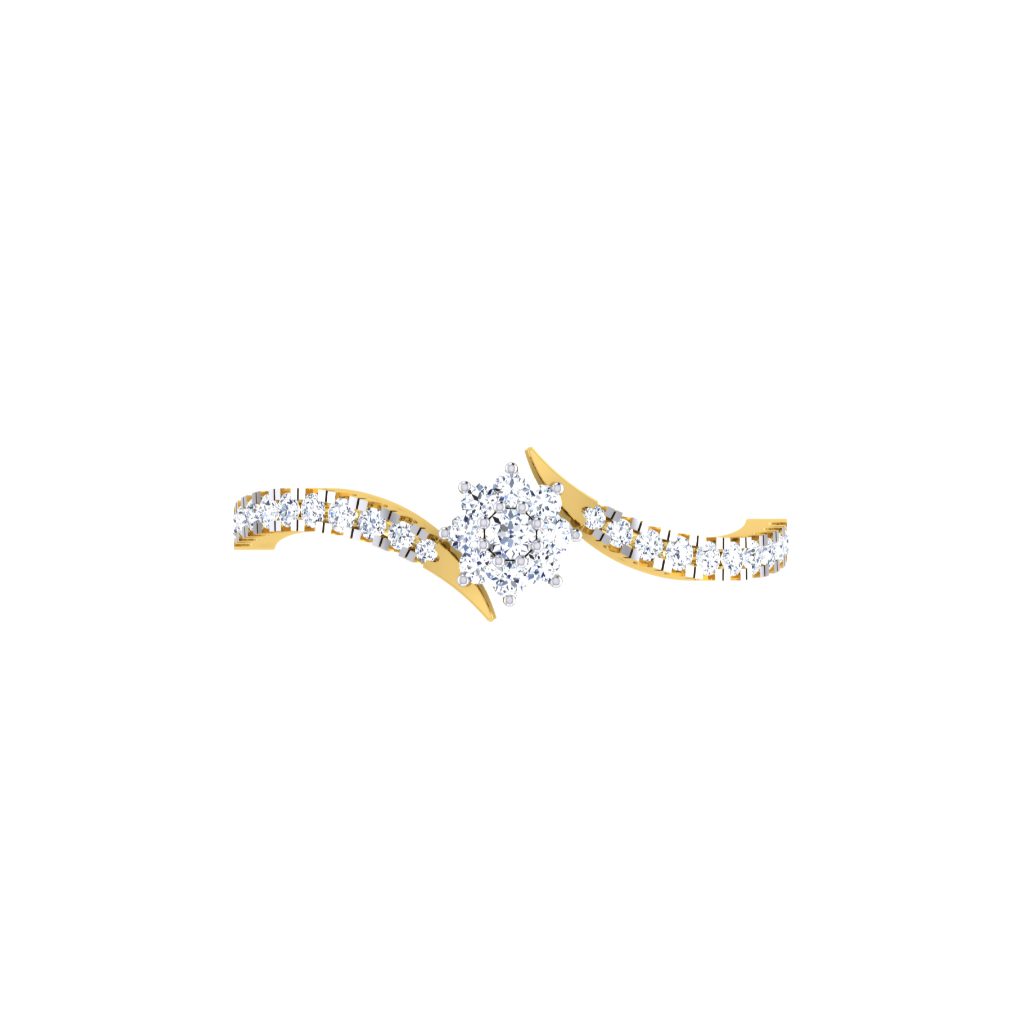 IGI Certified Natural Diamond Women's Ring 14K/18K Fine White and Yellow Gold