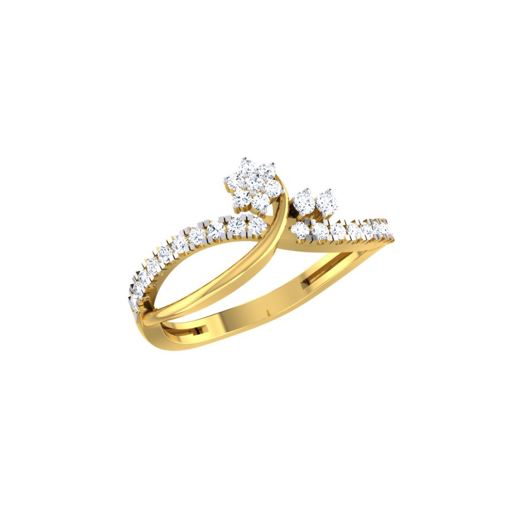 Solid 22K/18K/14K Fine Gold Certified Stamped Bold CZ Design Women's Ring