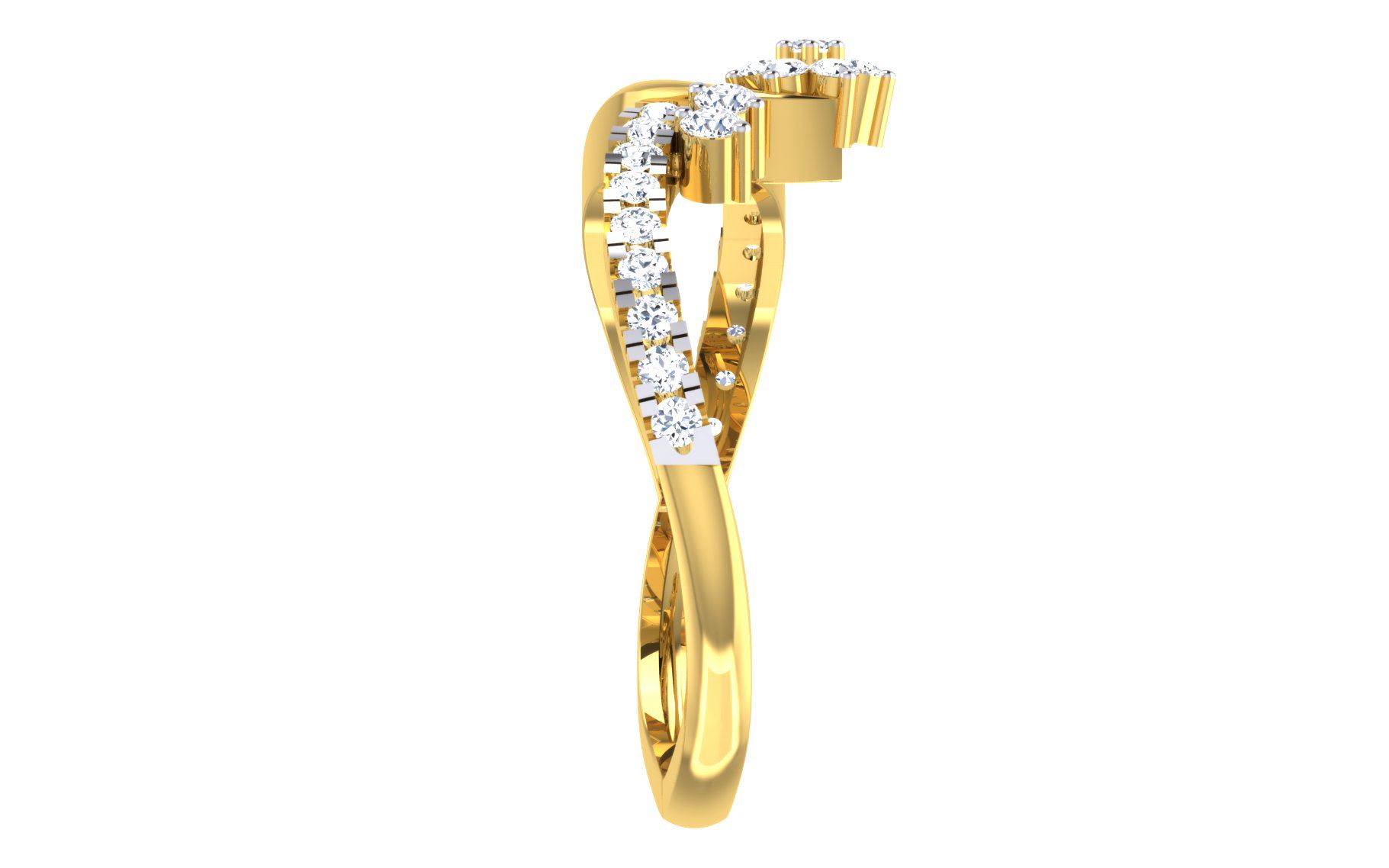 Solid 22K/18K/14K Fine Gold Certified Stamped Bold CZ Design Women's Ring