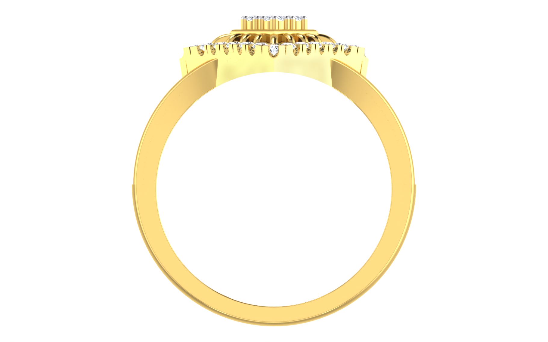 Solid 22K/18K/14K Fine Gold Certified Stamped Alluring CZ Design Women's Ring