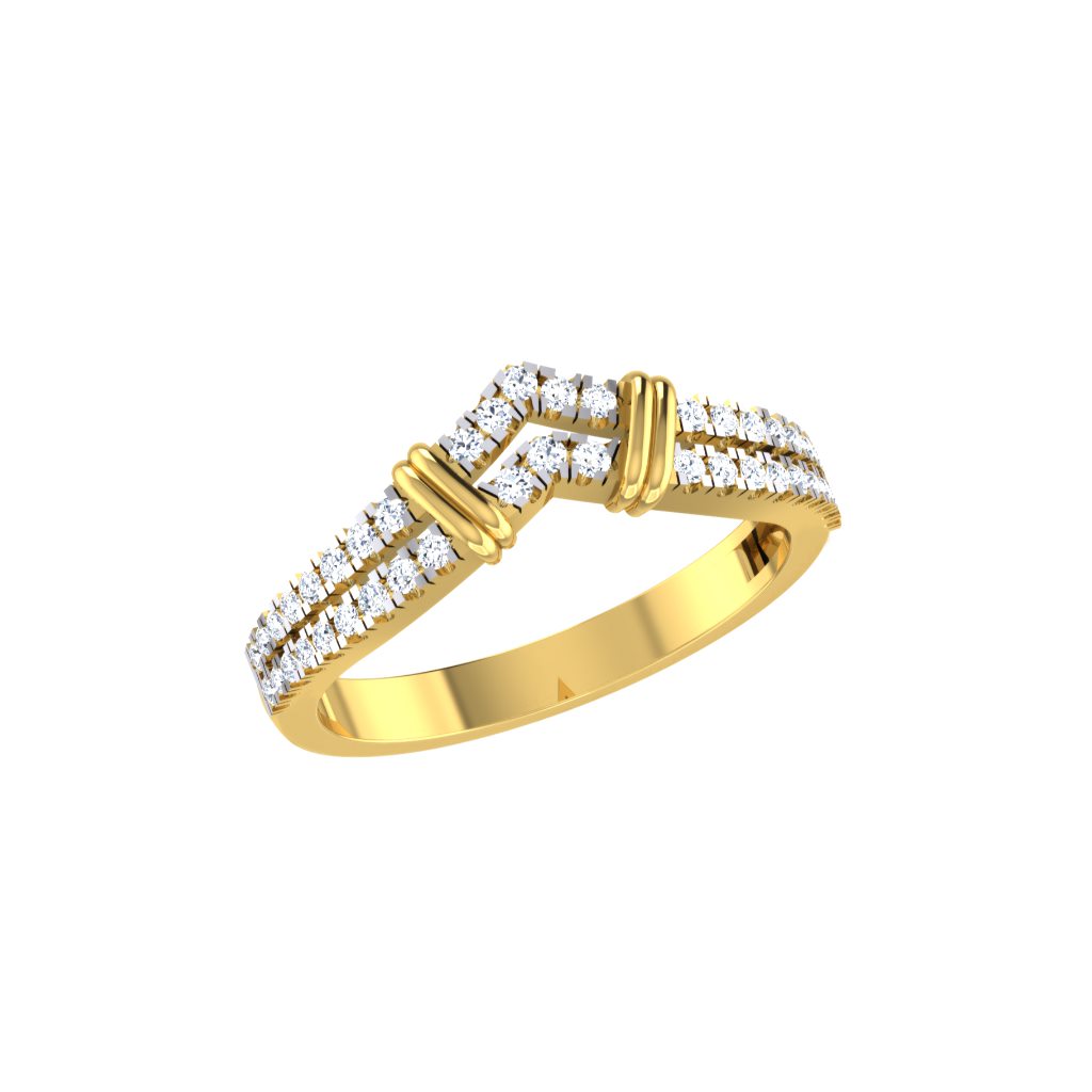 IGI Certified Natural Diamond Women's Ring 14K/18K Fine White and Yellow Gold