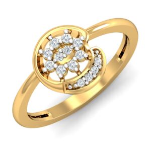 Solid 22K/18K/14K Fine Gold Certified Stamped Carved CZ Design Women's Ring