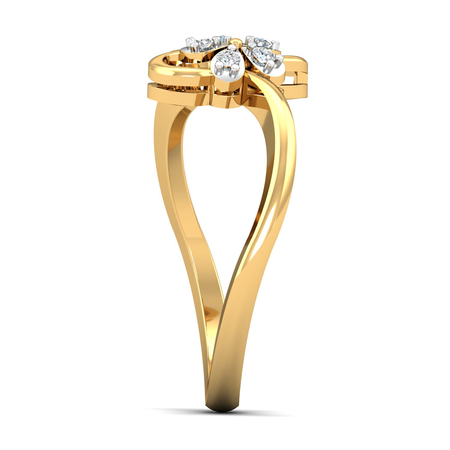 IGI Certified Natural Diamond Women's Ring 14K/18K Fine White and Yellow Gold