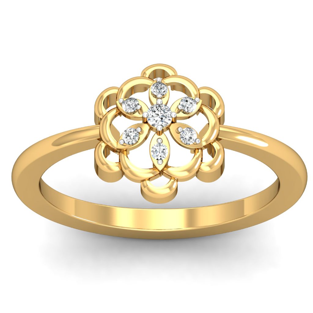 Solid 22K/18K/14K Fine Gold Certified Stamped Adorable CZ Design Women's Ring