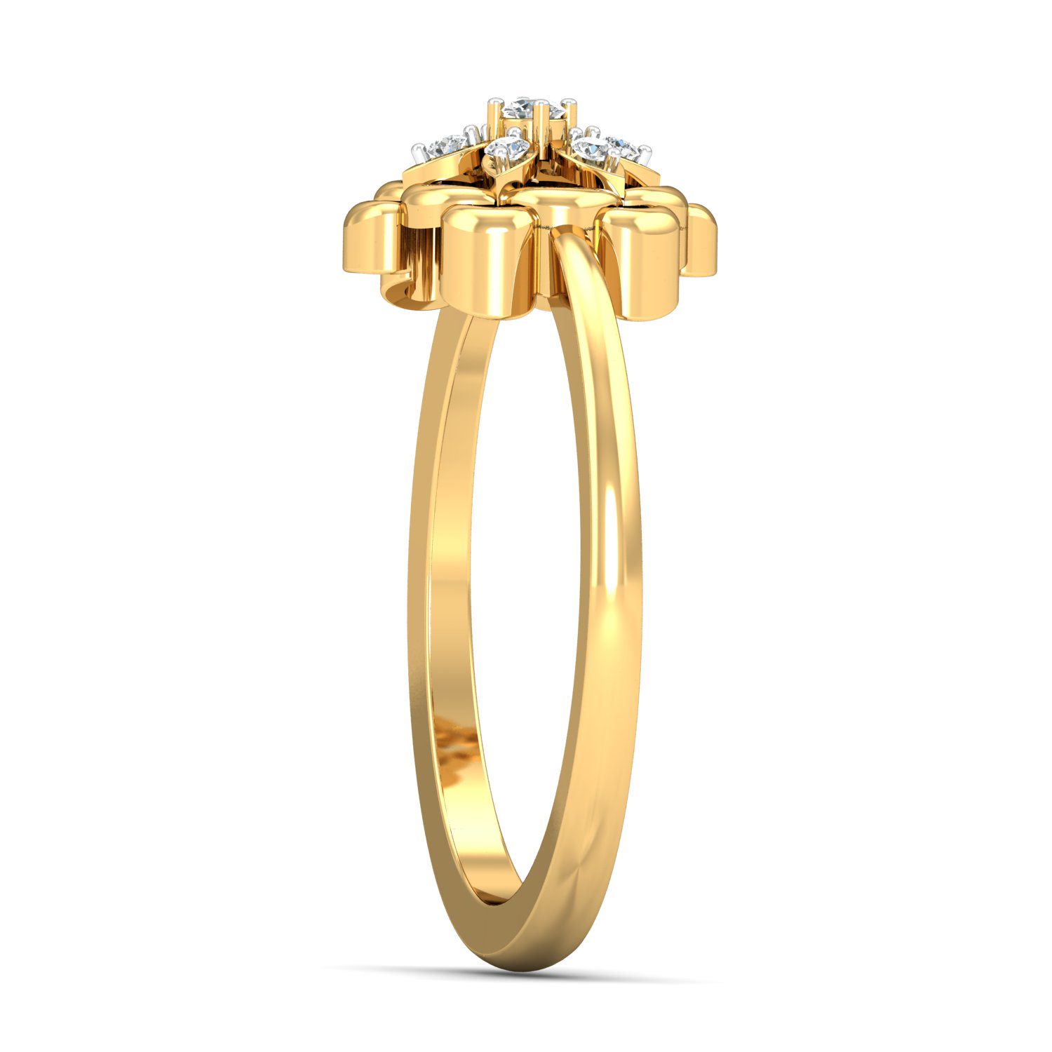 Solid 22K/18K/14K Fine Gold Certified Stamped Adorable CZ Design Women's Ring