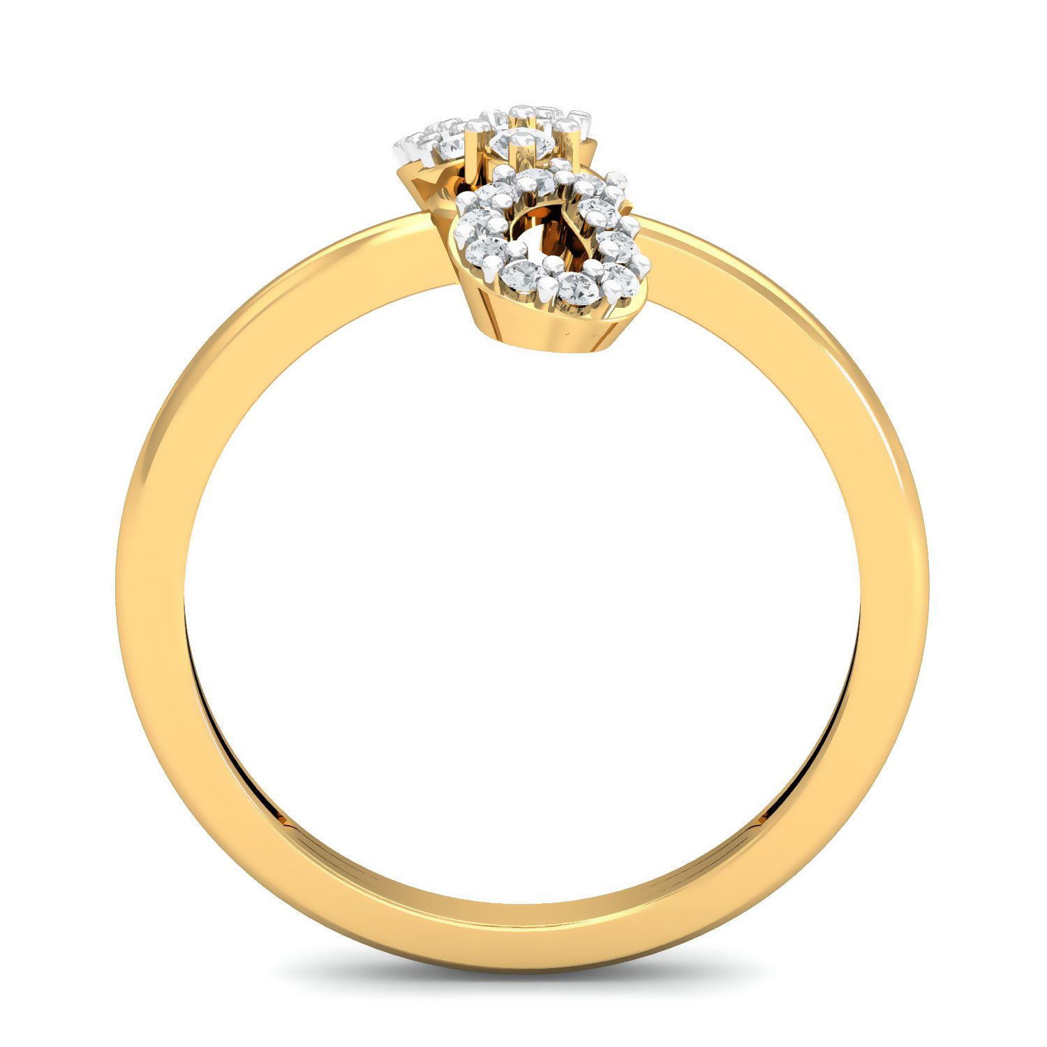 Solid 22K/18K/14K Fine Gold Certified Stamped Bold CZ Design Women's Ring