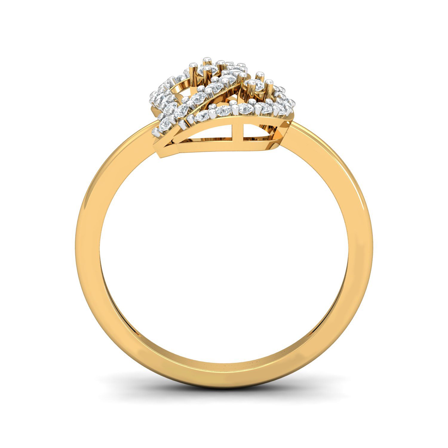 Solid 22K/18K/14K Fine Gold Certified Stamped Studded CZ Design Women's Ring