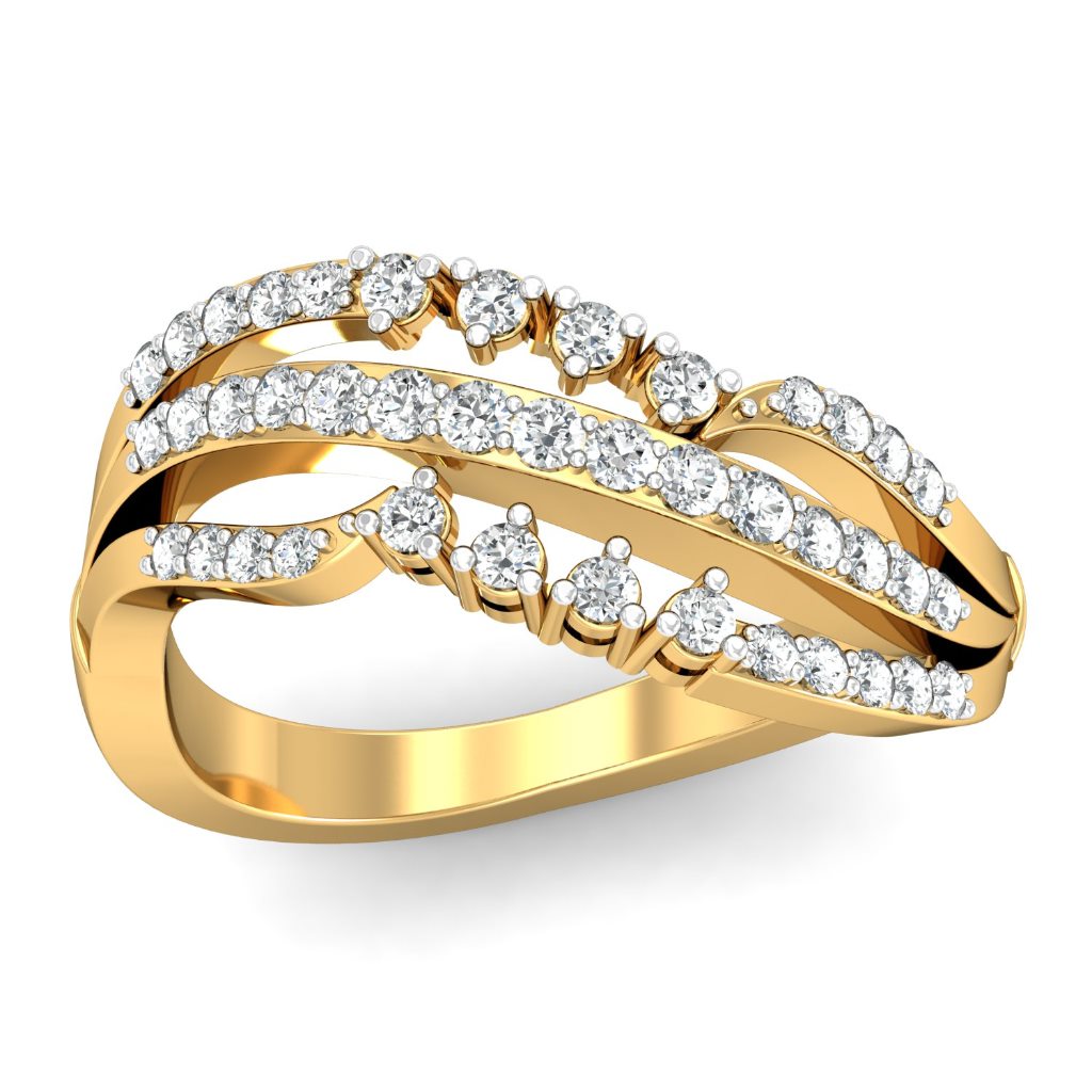 Solid 22K/18K/14K Fine Gold Certified Stamped Beauteous CZ Design Women's Ring
