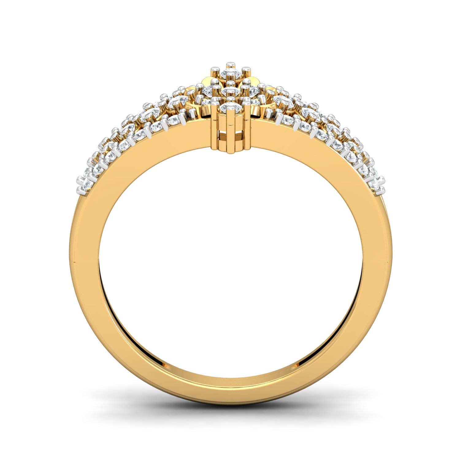 Solid 22K/18K/14K Fine Gold Certified Stamped Carved CZ Design Women's Ring