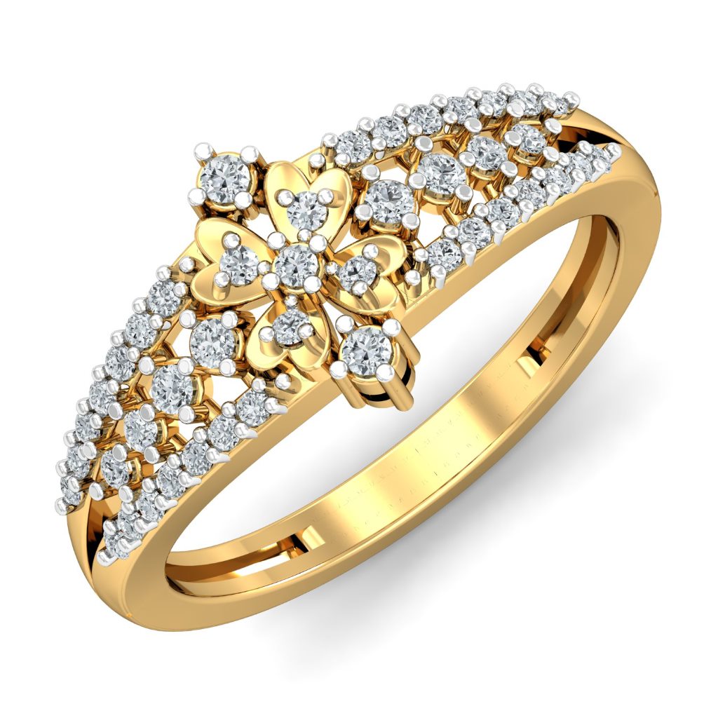 Solid 22K/18K/14K Fine Gold Certified Stamped Carved CZ Design Women's Ring