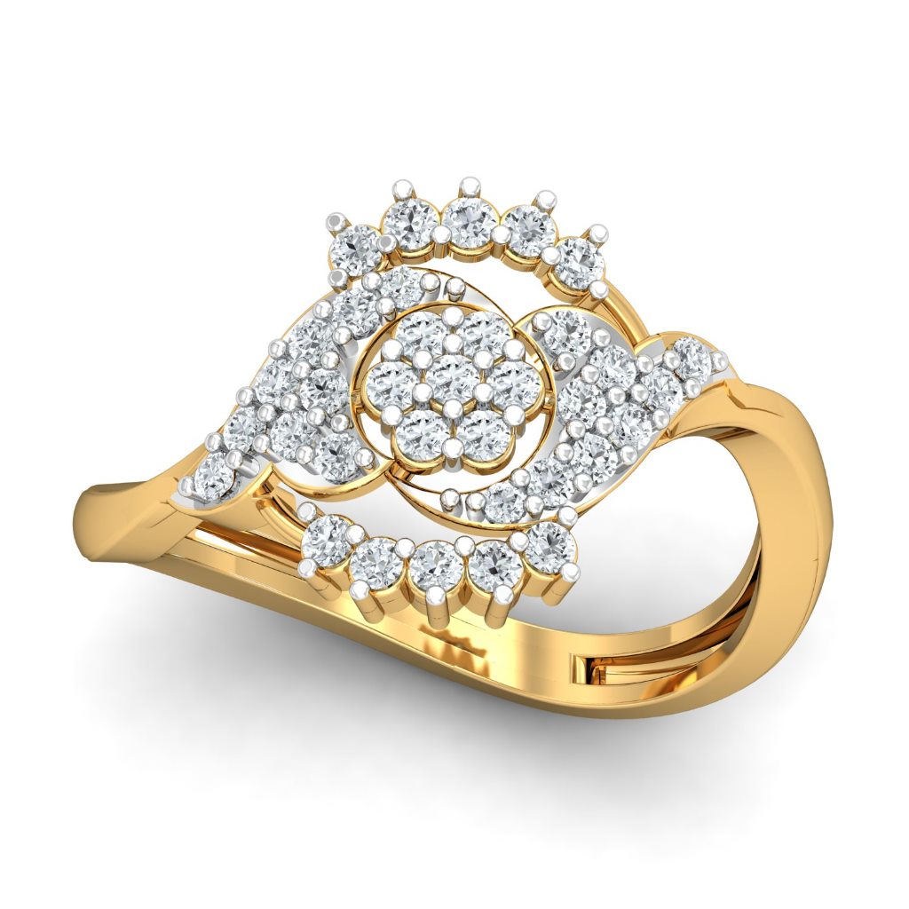 Solid 22K/18K/14K Fine Gold Certified Stamped Adorable CZ Design Women's Ring