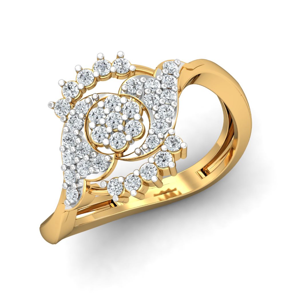 Solid 22K/18K/14K Fine Gold Certified Stamped Adorable CZ Design Women's Ring