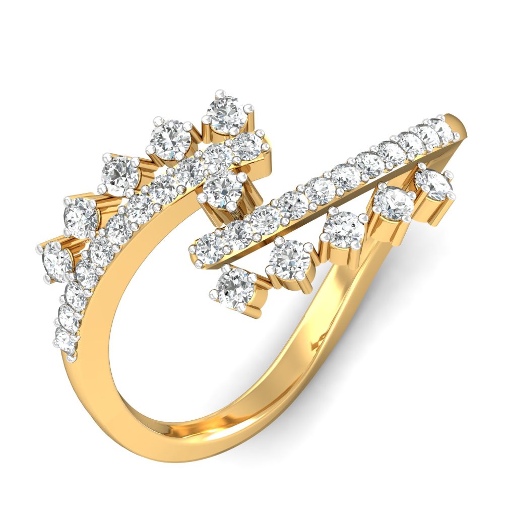 Solid 22K/18K/14K Fine Gold Certified Stamped Carved CZ Design Women's Ring