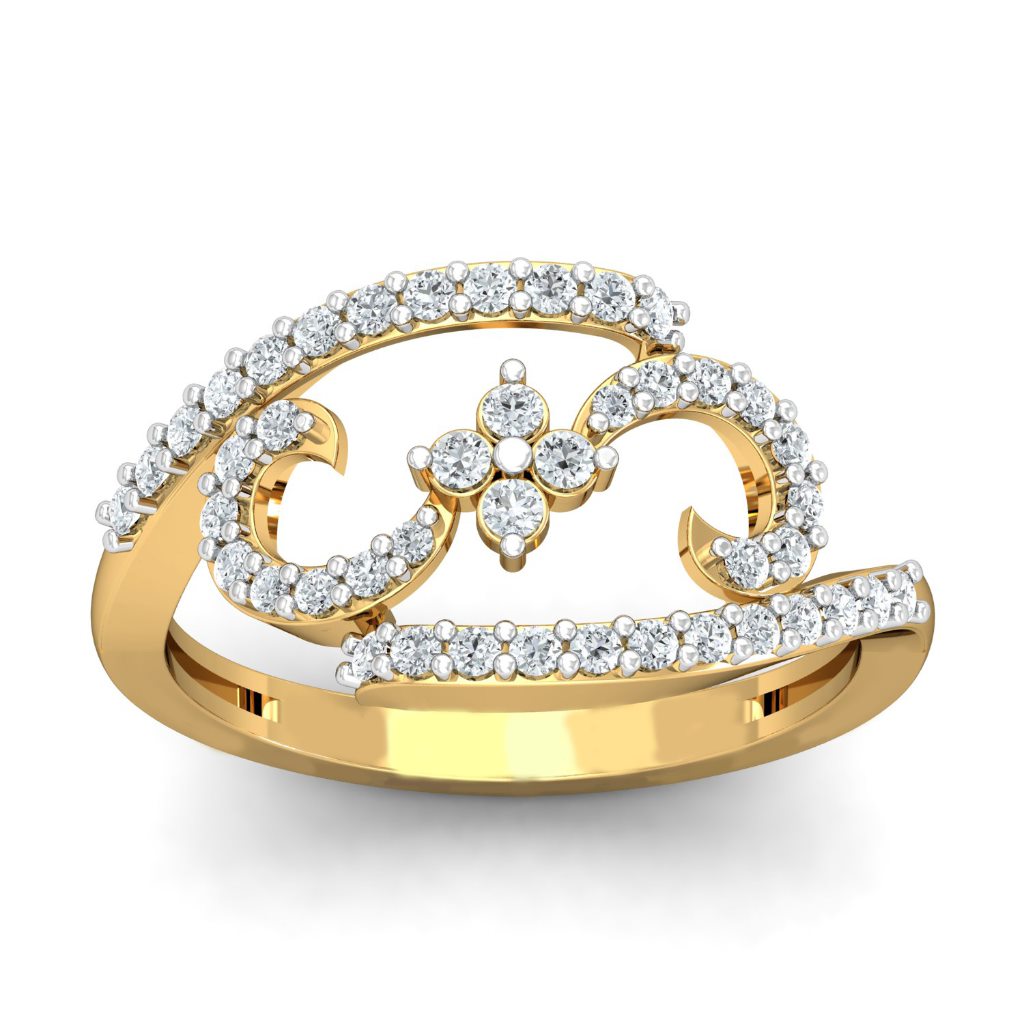 Solid 22K/18K/14K Fine Gold Certified Stamped Alluring CZ Design Women's Ring