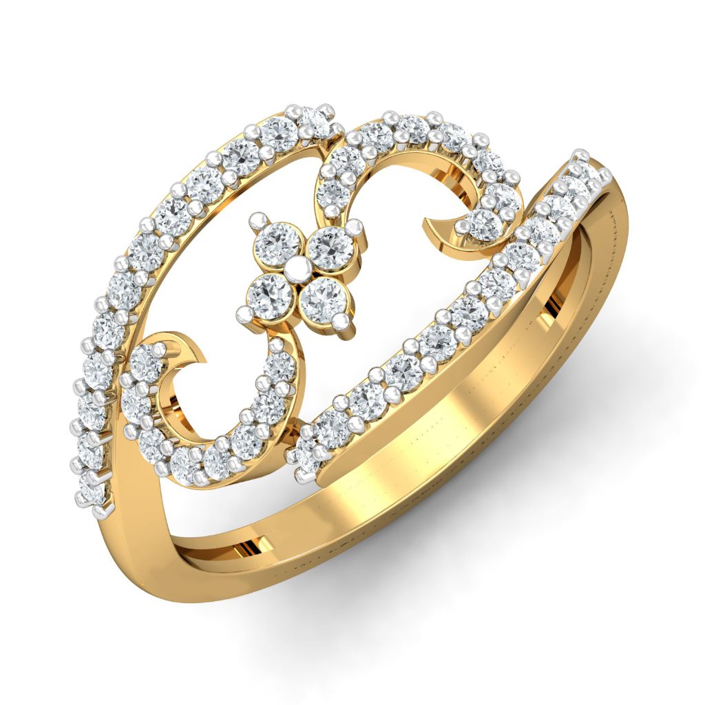 Solid 22K/18K/14K Fine Gold Certified Stamped Alluring CZ Design Women's Ring