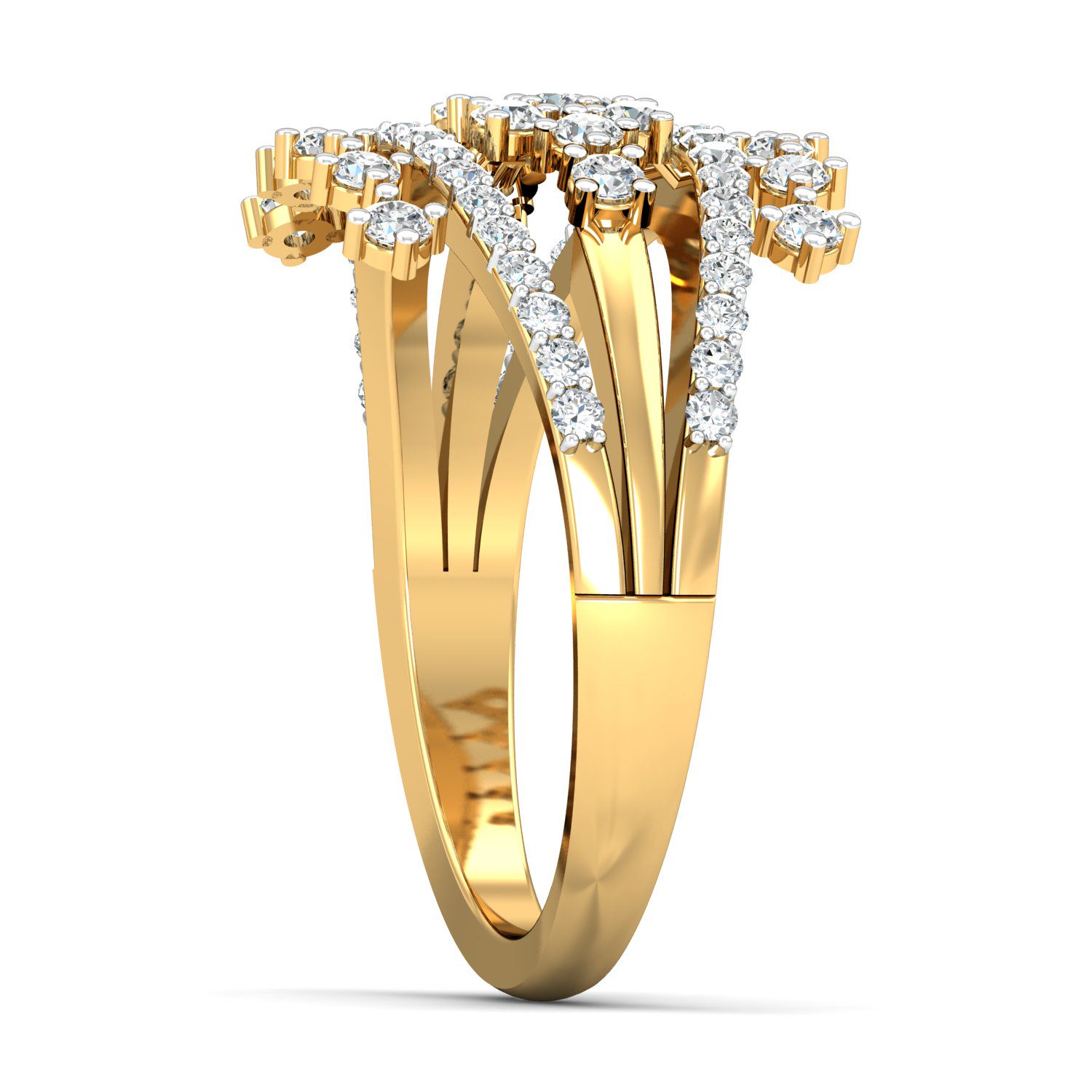 Solid 22K/18K/14K Fine Gold Certified Stamped Lovely CZ Design Women's Ring