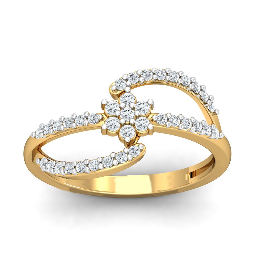 Solid 22K/18K/14K Fine Gold Certified Stamped Attractive CZ Design Women's Ring