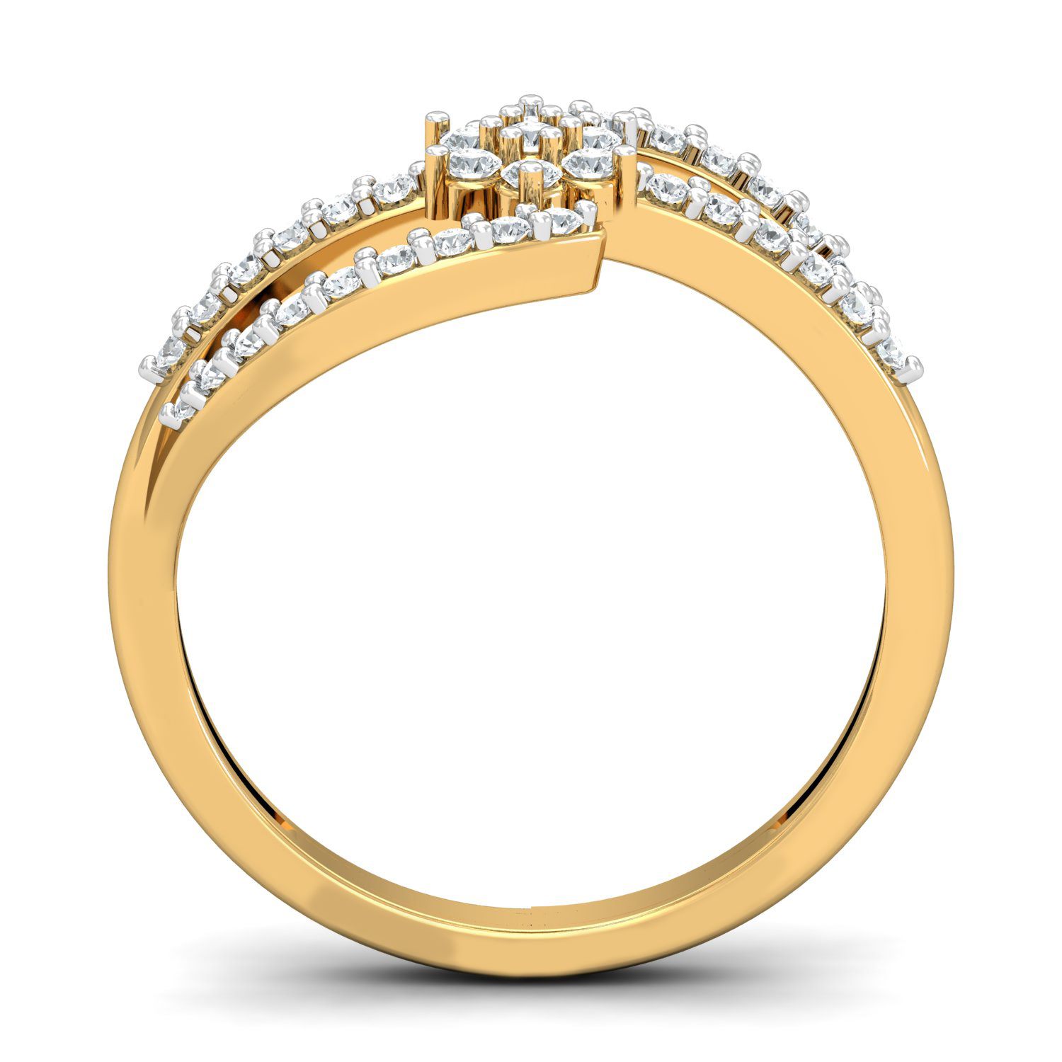 Solid 22K/18K/14K Fine Gold Certified Stamped Attractive CZ Design Women's Ring