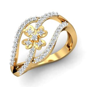 Solid 22K/18K/14K Fine Gold Certified Stamped Flower CZ Design Women's Ring