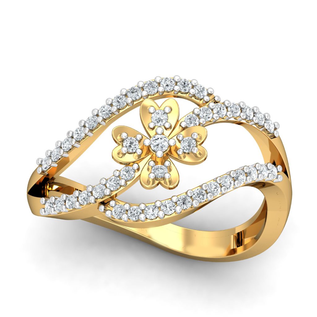 Solid 22K/18K/14K Fine Gold Certified Stamped Flower CZ Design Women's Ring
