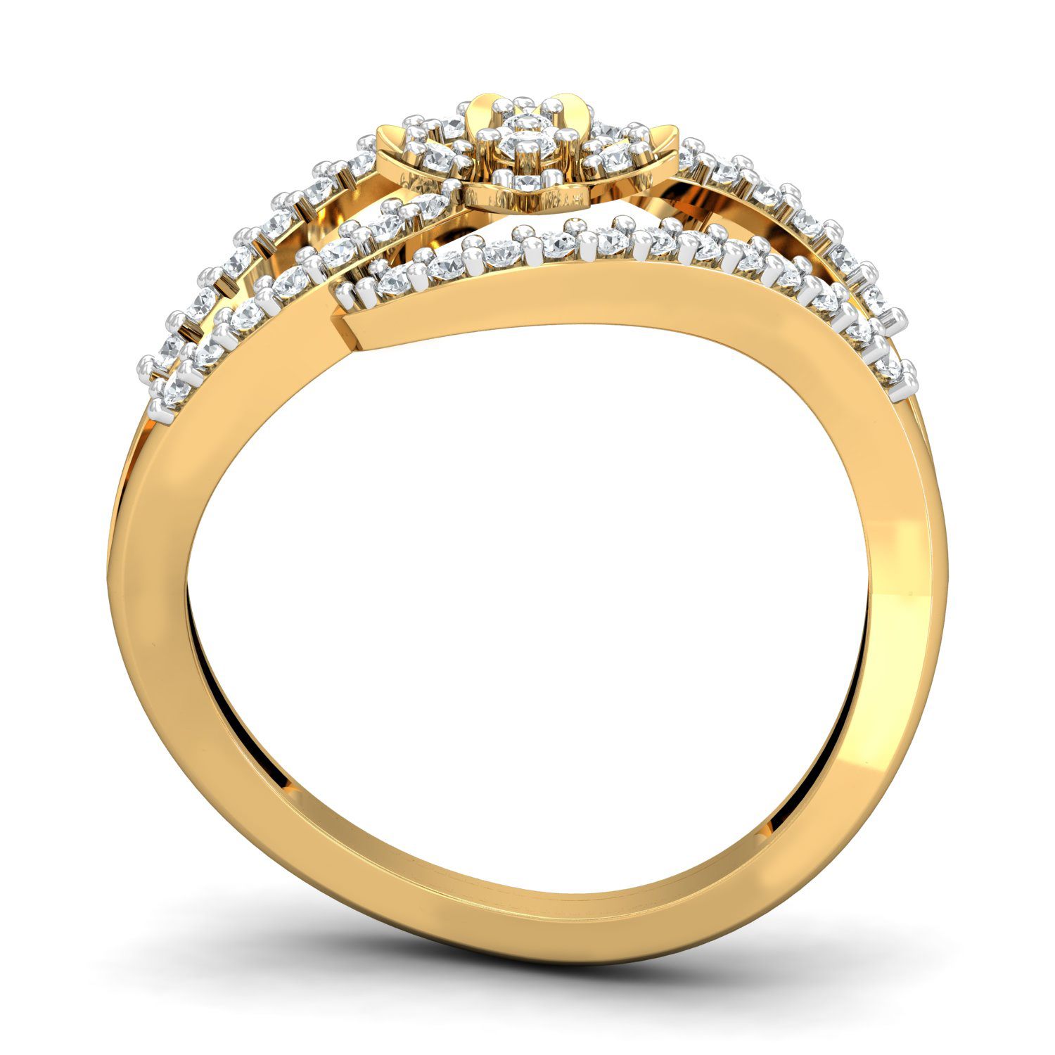 Solid 22K/18K/14K Fine Gold Certified Stamped Flower CZ Design Women's Ring