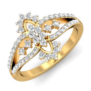 Solid 22K/18K/14K Fine Gold Certified Stamped Studded CZ Design Women's Ring