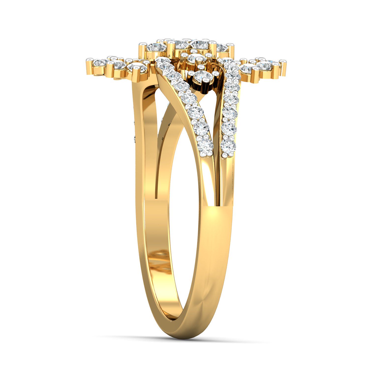 Solid 22K/18K/14K Fine Gold Certified Stamped Studded CZ Design Women's Ring
