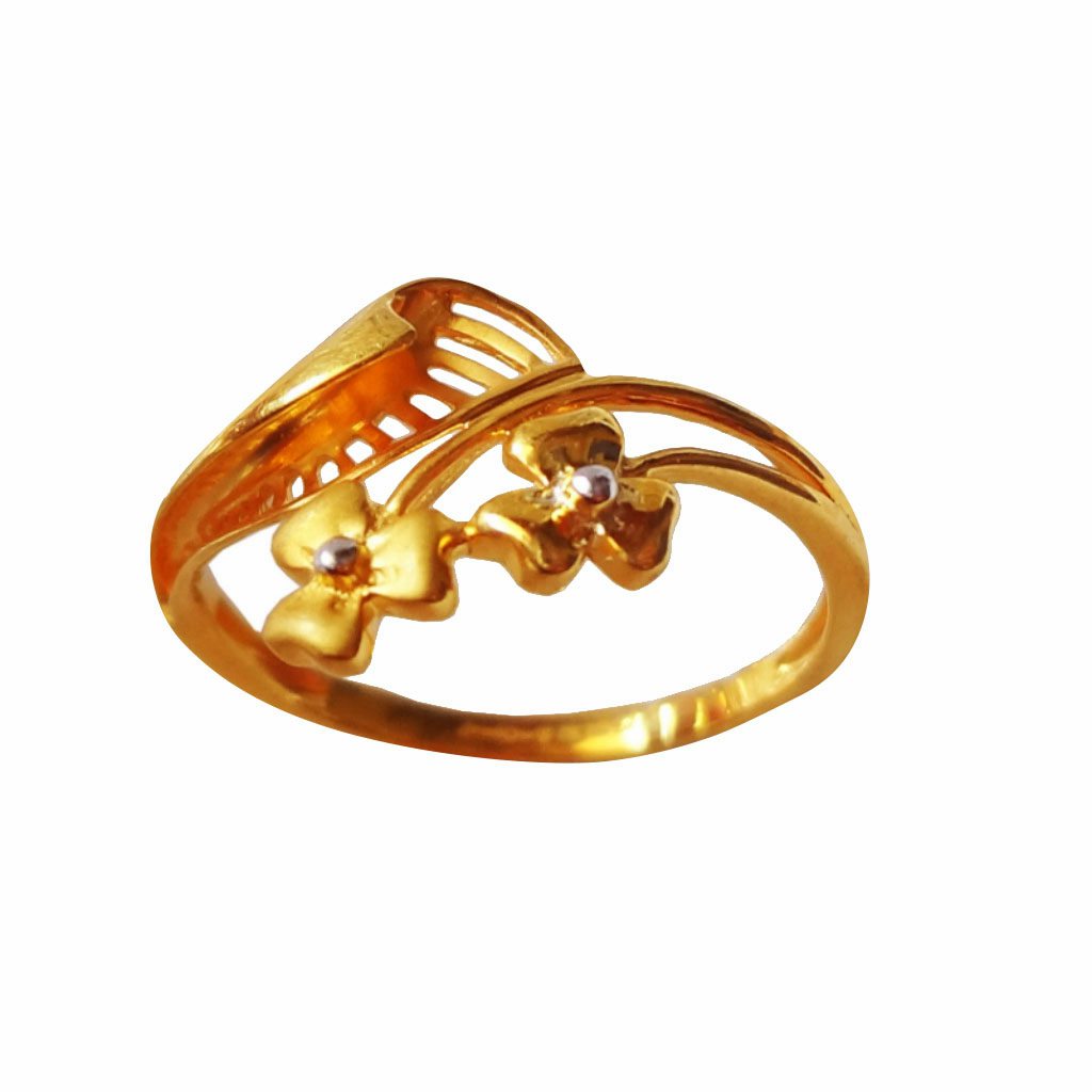 Solid 22K/18K/14K Fine Gold Certified Stamped Floral Design Women's Ring