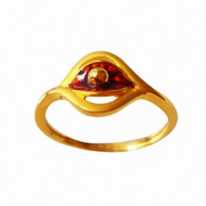 Solid 22K/18K/14K Fine Gold Certified Stamped Eye Shape Design Women's Ring