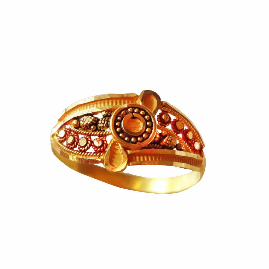 Solid 22K/18K/14K Fine Gold Certified Stamped Carved Design Women's Ring