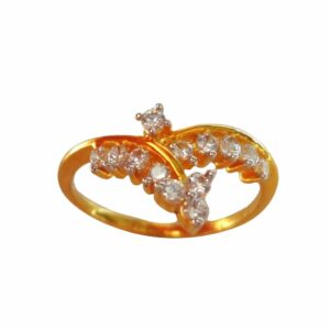 Solid 22K/18K/14K Fine Gold Certified Stamped CZ Carved Design Women's Ring
