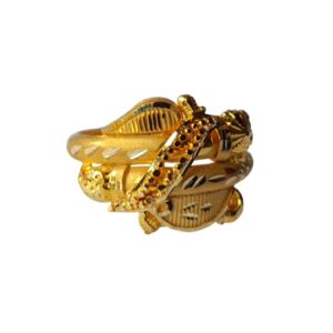 Solid 22K/18K/14K Fine Gold Certified Stamped Carved Design Women's Ring